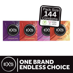 EXS Préservatifs aromatisés Mixed Flavours 54mm x144